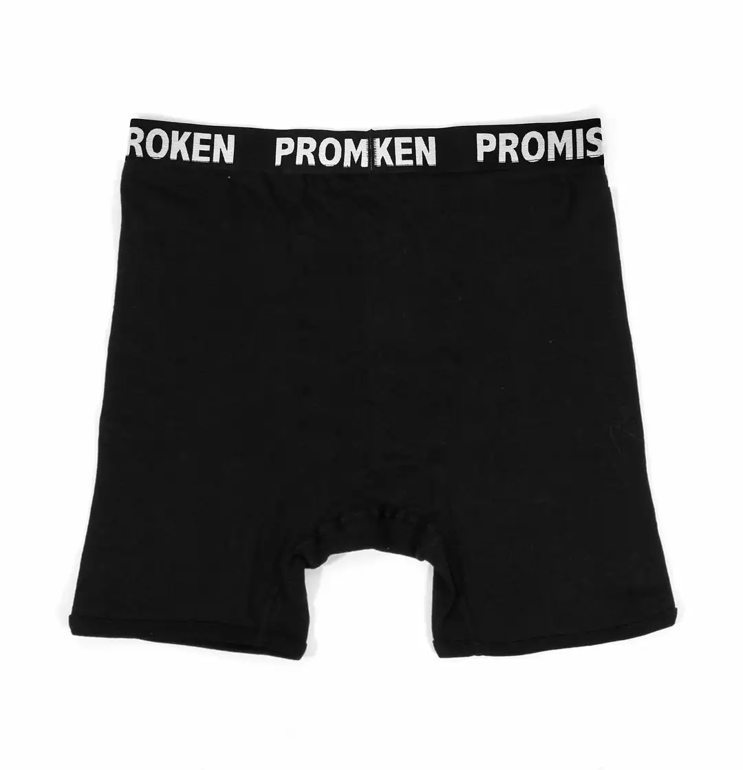 BROKEN PROMISES Black Cotton Boxer