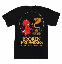 BROKEN PROMISES Shirts Play With Fire SST Black - BP X Hot Stuff