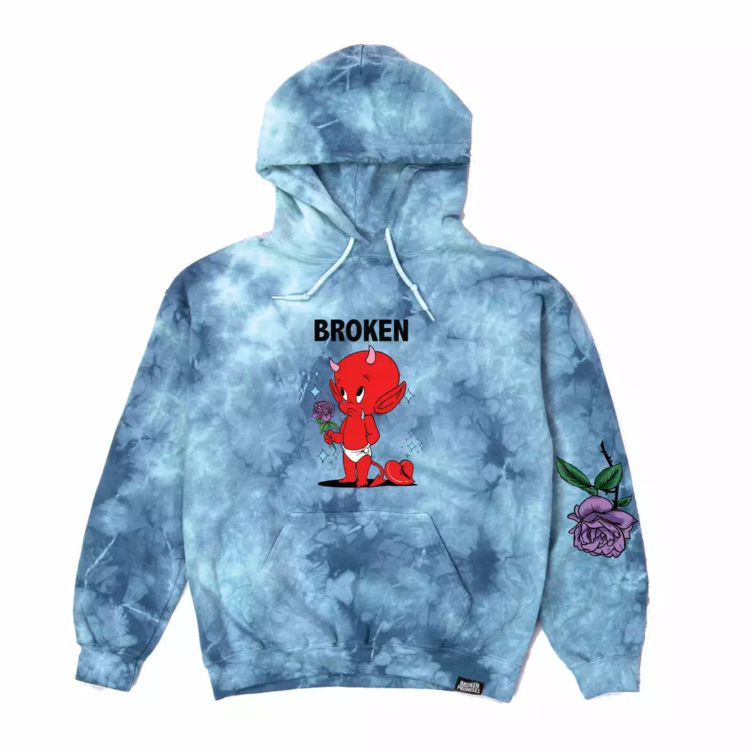BROKEN PROMISES Hoodies Sad Boy Tie Dye Hoodie Blue - BP X Hot Stuff